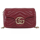Gucci Red Marmont Mini Rosso Ancora Red Shoulder Chain Bag