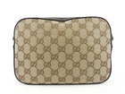 Gucci Beige GG Monogram Canvas Bee Web Camera Bag