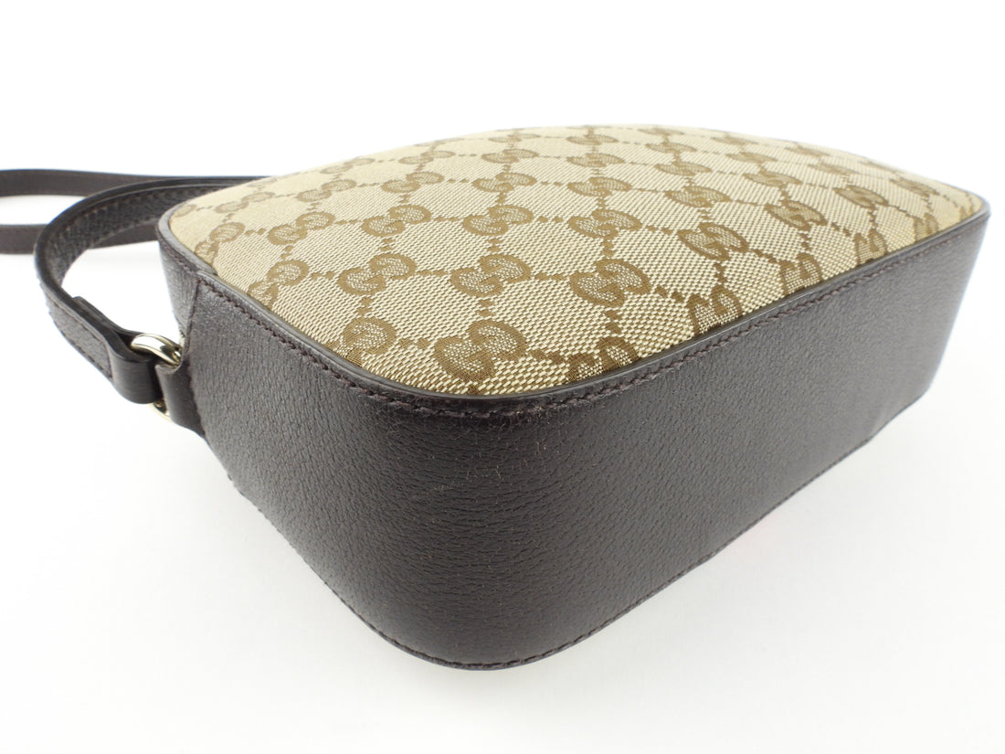 Gucci Bee Web Camera Bag GG Canvas Brown 2222481