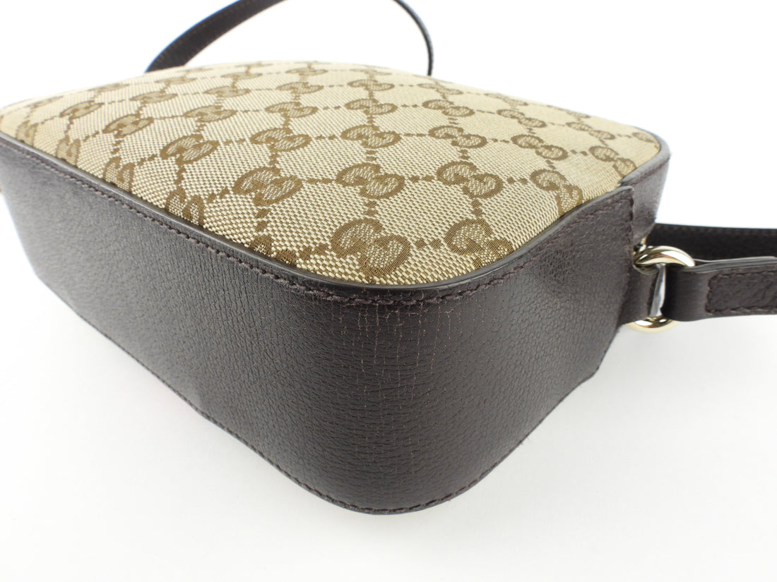 Gucci Beige GG Monogram Canvas Bee Web Camera Bag Gold Hardware Available  For Immediate Sale At Sotheby's