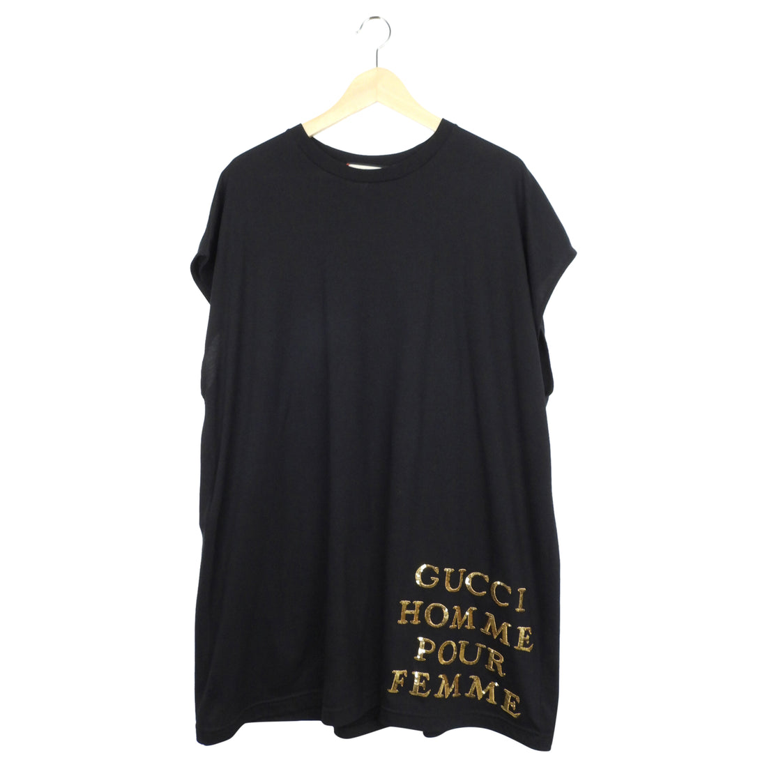 Gucci Black Cotton Gold Sequin Embellished T-Shirt Dress - L I MISS YOU VINTAGE Gucci Black Cotton Gold Sequin Embellished T-Shirt Dress - L I MISS YOU VINTAGE