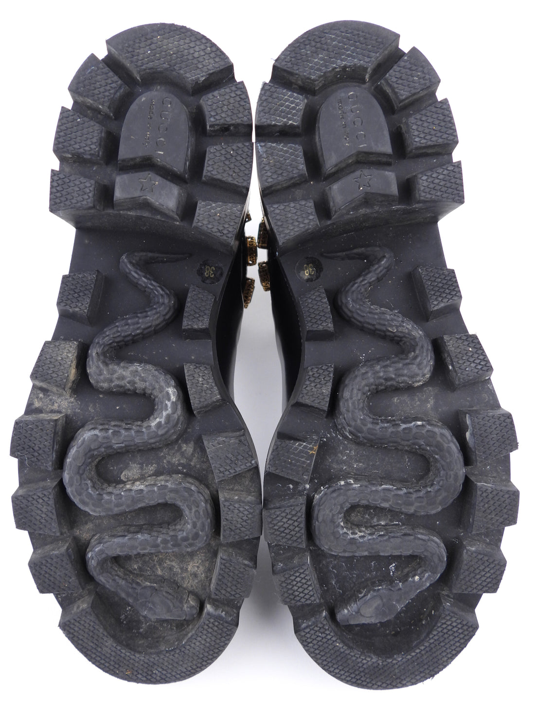 Gucci Black Leather Rhinestone Embellished Belt Chelsea Ankle Boot - 38