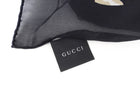 Gucci Black, Beige and Cream Sheer Silk Oblong Scarf