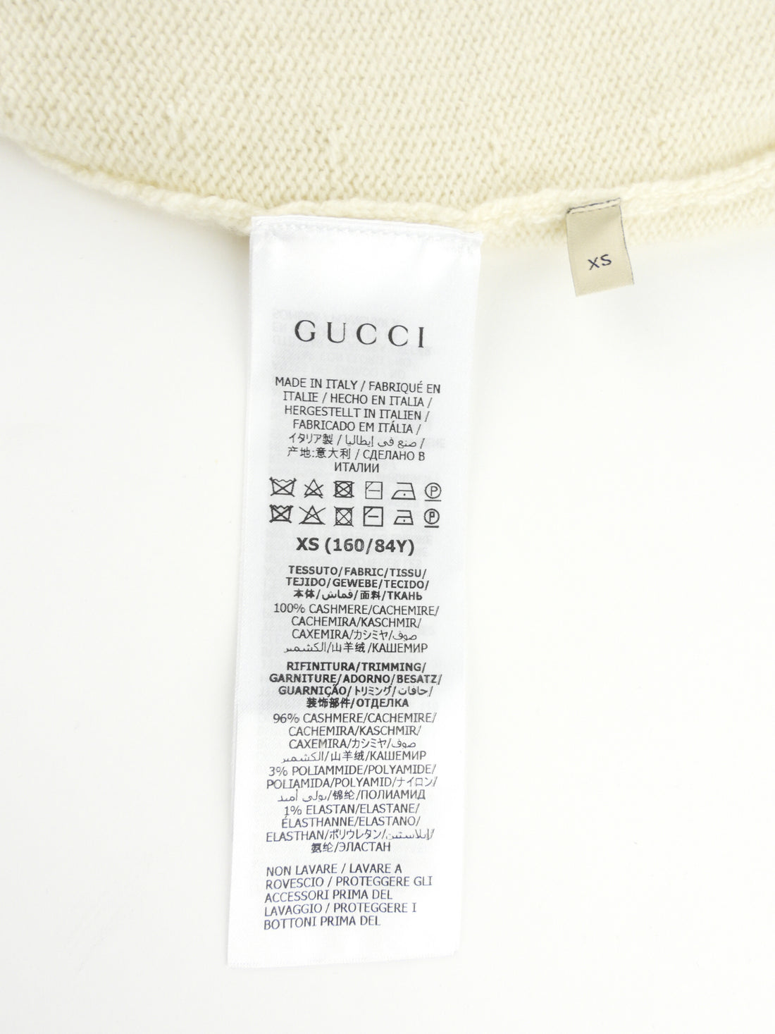 Gucci Cream Cashmere GG Chain Detail Knit Cardigan - XS