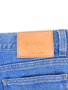 Gucci Blue Denim Silver Floral Embroidered Jeans - 25