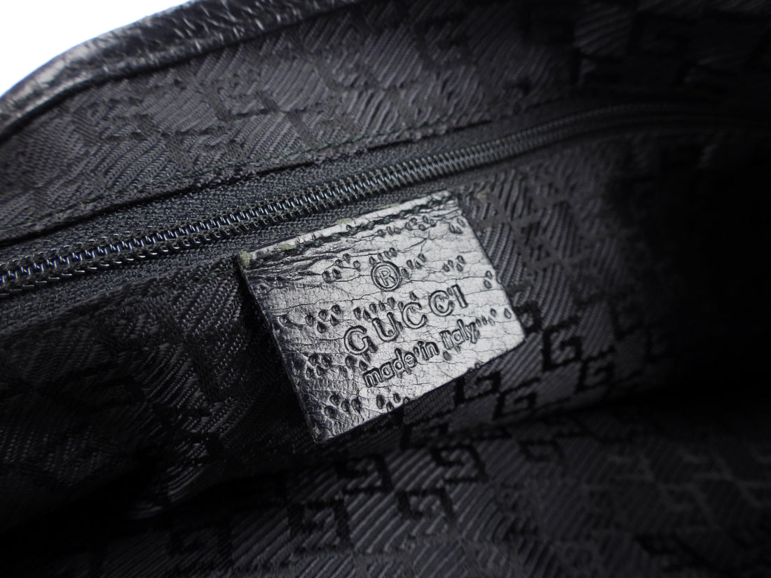 Gucci Vintage Grey Canvas and Black Leather Bamboo Hobo Shoulder Bag – I  MISS YOU VINTAGE