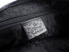 Gucci Vintage Grey Canvas and Black Leather Bamboo Hobo Shoulder Bag