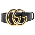 Gucci Black Leather GG Marmont Logo Belt – 80 / 32