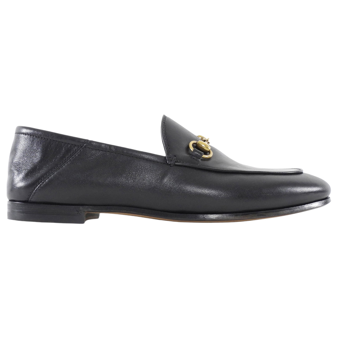 Gucci Jordaan Black Leather Horsebit Loafers - 37