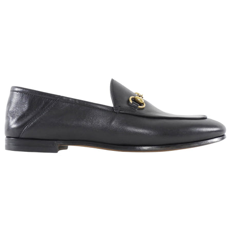 Gucci Jordaan Black Leather Horsebit Loafers - 37