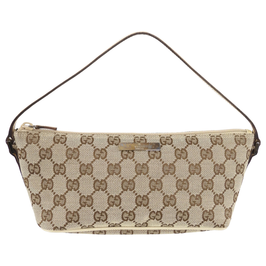 Gucci Beige Monogram Canvas Small Boat Bag