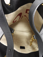Gucci Black Red Kingsnake Motif Grained Leather Convertible Backpack Tote