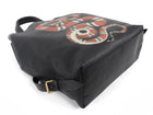 Gucci Black Red Kingsnake Motif Grained Leather Convertible Backpack Tote