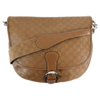 Gucci Caramel Brown Guccissima Leather Messenger Flap Bag