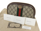 Gucci Brown Monogram Supreme Canvas Web Small Ophidia Dome Cosmetic Case Bag