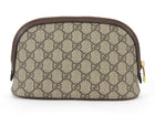 Gucci Brown Monogram Supreme Canvas Web Small Ophidia Dome Cosmetic Case Bag