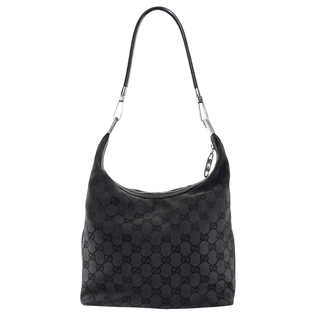 Gucci Vintage Tom Ford Era Black Monogram Canvas Hobo Bag