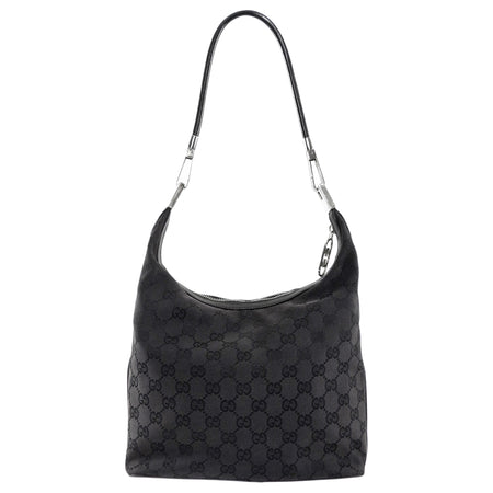 Gucci Vintage Tom Ford Era Black Monogram Canvas Hobo Bag