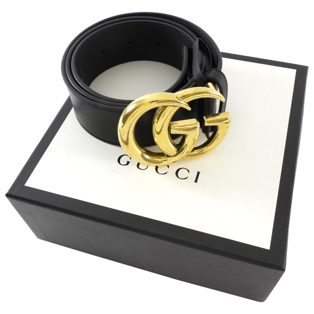 Gucci Marmont GG Black Leather Belt - 85/34