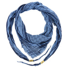 Gucci Blue GG Monogram Striped Modal Cotton Blend Triangle Shawl