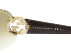 Gucci Brown Green Ombre Crystal GG Logo Shield Sunglasses GG4224
