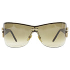Gucci Brown Green Ombre Crystal GG Logo Shield Sunglasses GG4224