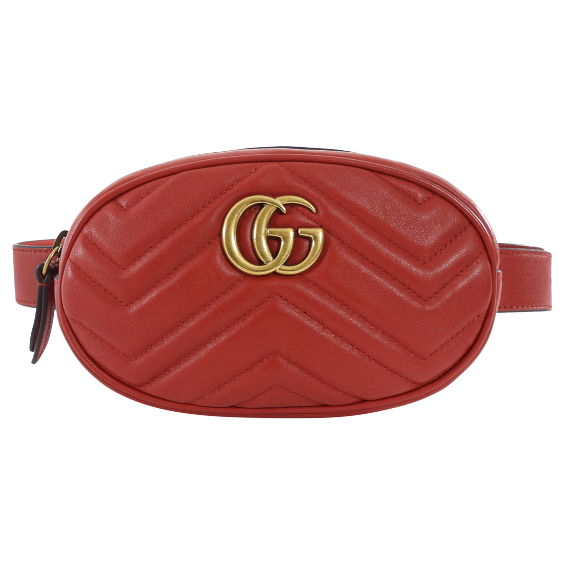 Gucci Chevron Quilted Leather GG Marmont Belt Bag