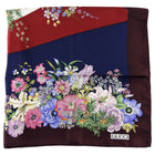 Gucci Vintage Plum and Navy Multicolor Floral Silk 90cm Scarf