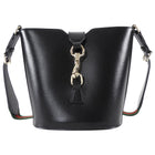 Gucci Black Calfskin Tritone Stripe Web Small Bucket Bag