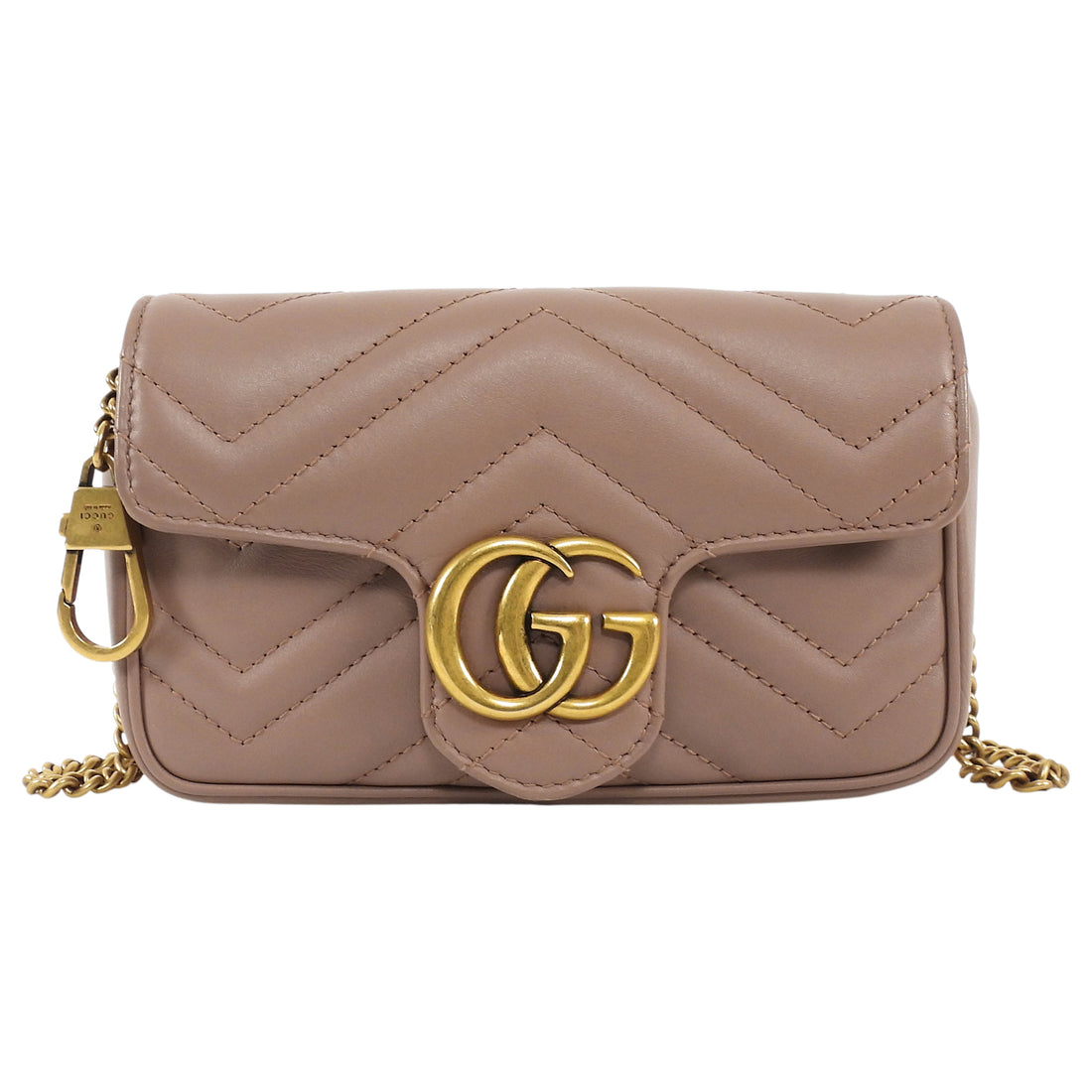 Gucci Beige Double G Marmont Mini Chain Shoulder Bag Mini