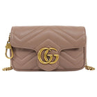 Gucci Beige Double G Marmont Mini Chain Shoulder Bag Mini