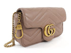 Gucci Beige Double G Marmont Mini Chain Shoulder Bag Mini