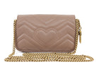 Gucci Beige Double G Marmont Mini Chain Shoulder Bag Mini