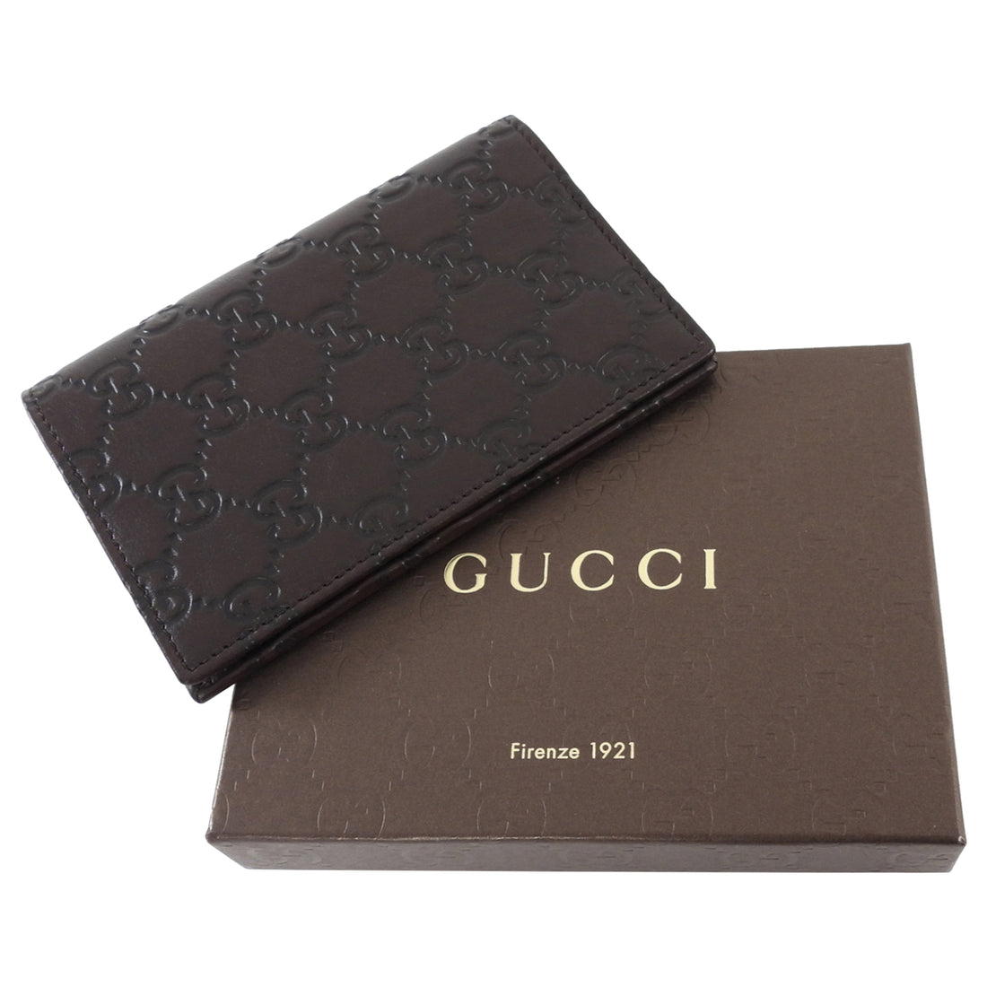Gucci Dark Brown Guccissima Monogram Leather Bifold Passport Holder