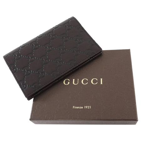Gucci Dark Brown Guccissima Monogram Leather Bifold Passport Holder