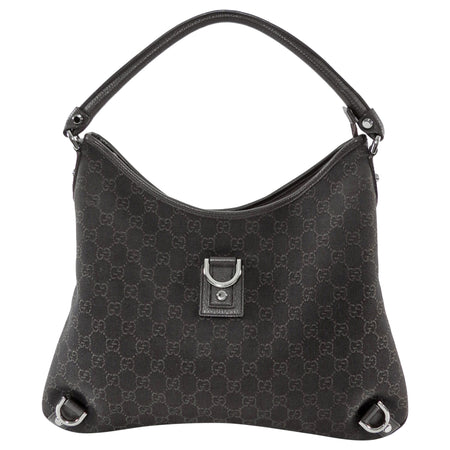 Gucci Dark Brown GG Monogram Canvas Abbey Shoulder Hobo Bag