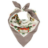 Gucci Taupe White Flora Fauna V Accornero Vintage Silk Scarf 90cm
