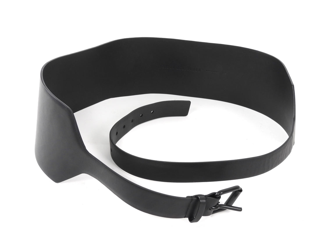 Haider Ackermann Black Leather Double Wrap Waist Belt - XS
