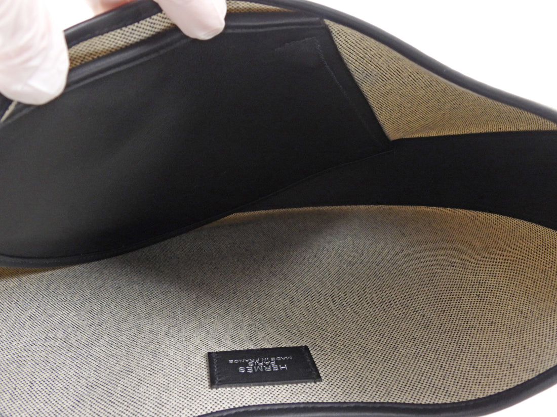 Hermes Ecru and Black Noir 2024 Arcon GM Toile and Leather Shoulder Bag GM