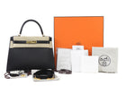 Hermes Black Noir 2020 Kelly 28 Sellier Epsom Bag GHW
