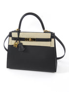Hermes Black Noir 2020 Kelly 28 Sellier Epsom Bag GHW