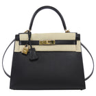 Hermes Black Noir 2020 Kelly 28 Sellier Epsom Bag GHW