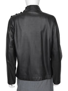 Hermes Black Leather Long Sleeve Shirt with Side Neck Buttons - FR 40 / 8 M