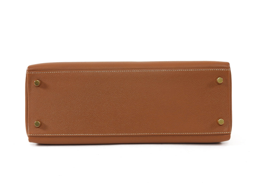 Hermes Gold Vintage 1996 Kelly 32 Courchevel Gold GHW