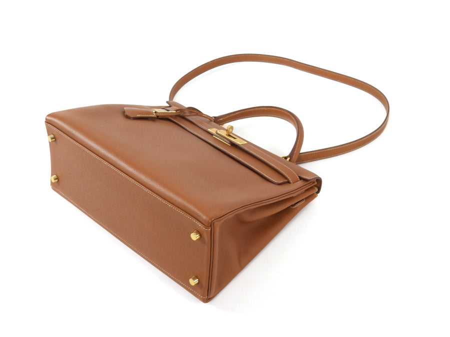 Hermes Gold Vintage 1996 Kelly 32 Courchevel Gold GHW