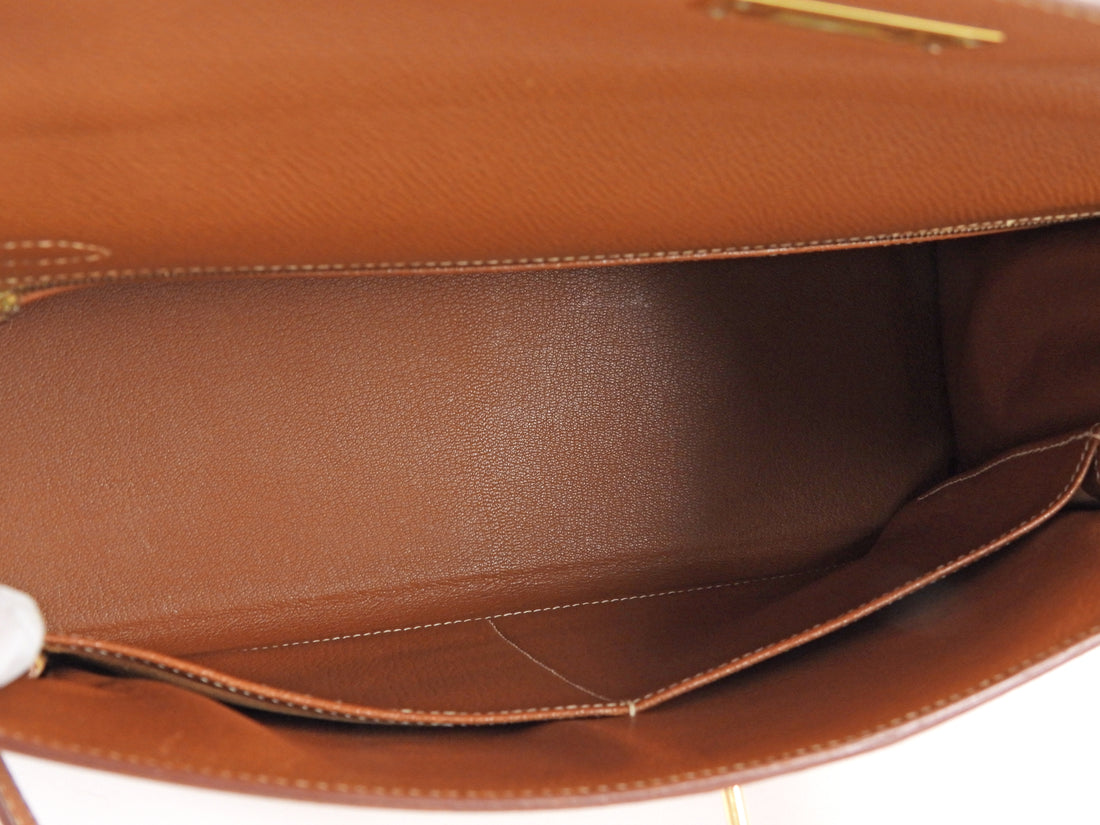 Hermes Gold Vintage 1996 Kelly 32 Courchevel Gold GHW