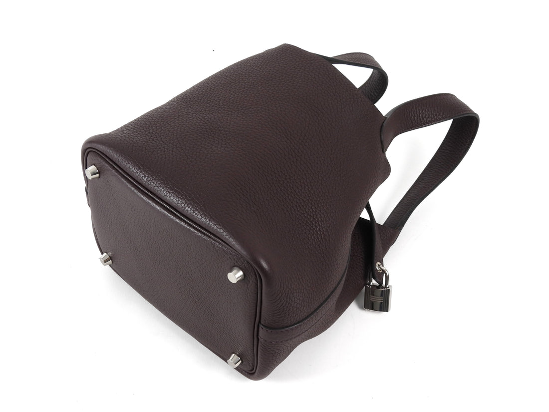 Hermes Dark Brown 2022 Picotin 18 Dark Brown Clemence Bag PHW
