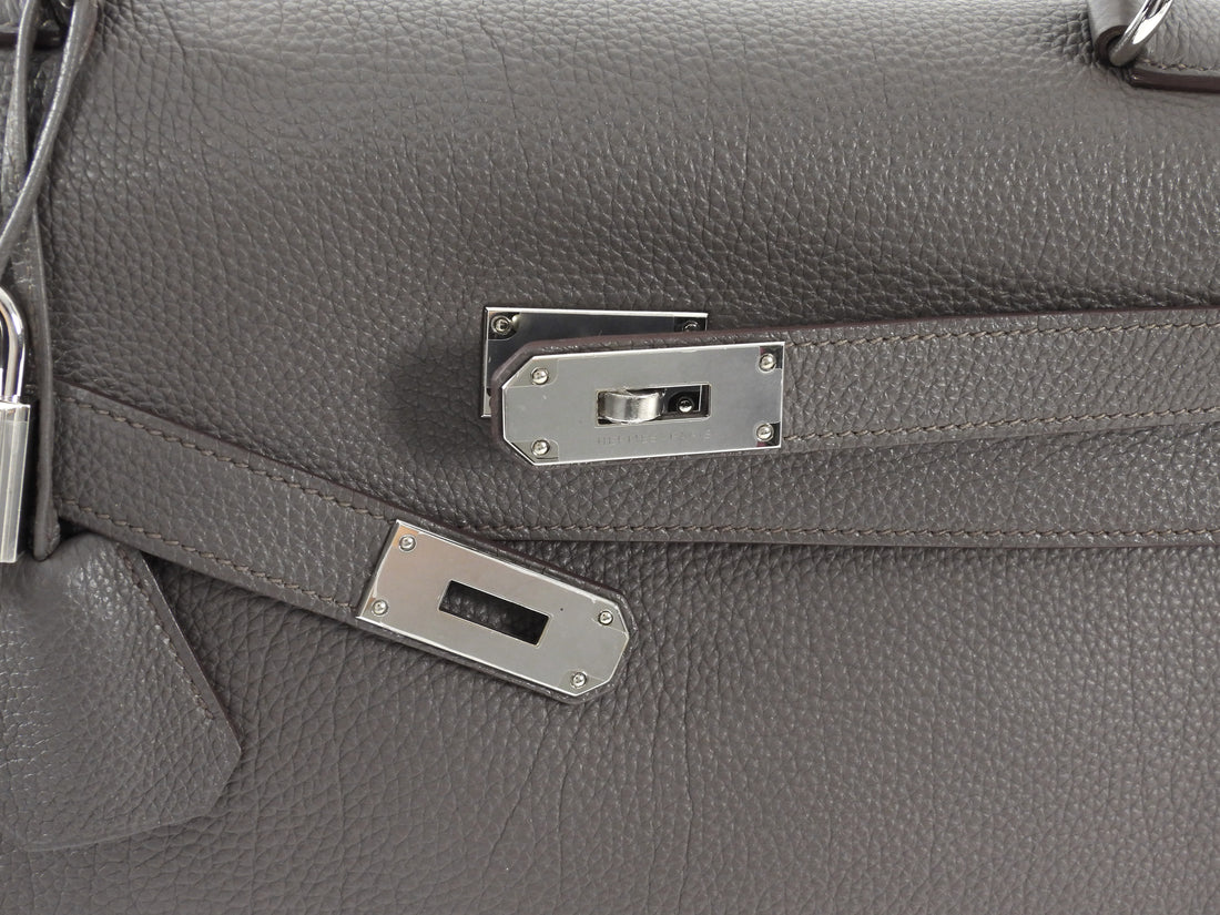Hermes Etoupe JPG Shoulder Kelly 42 Clemence PHW Bag