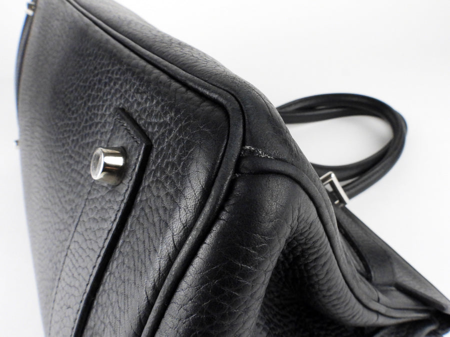 Hermes Black Clemence Leather JPG Shoulder Birkin 40cm PHW – I