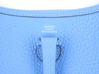 Hermes Blue Clemence Leather Evelyne TPM Mini Crossbody Messenger Bag